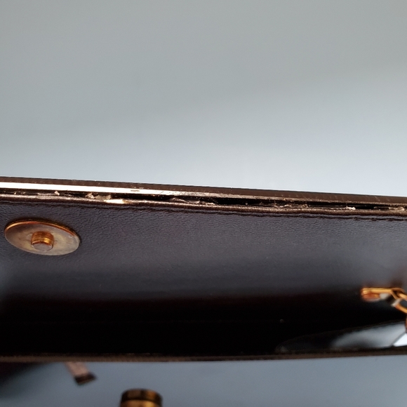 Vintage 80's black and gold asymetrical box purse - Picture 8 of 8